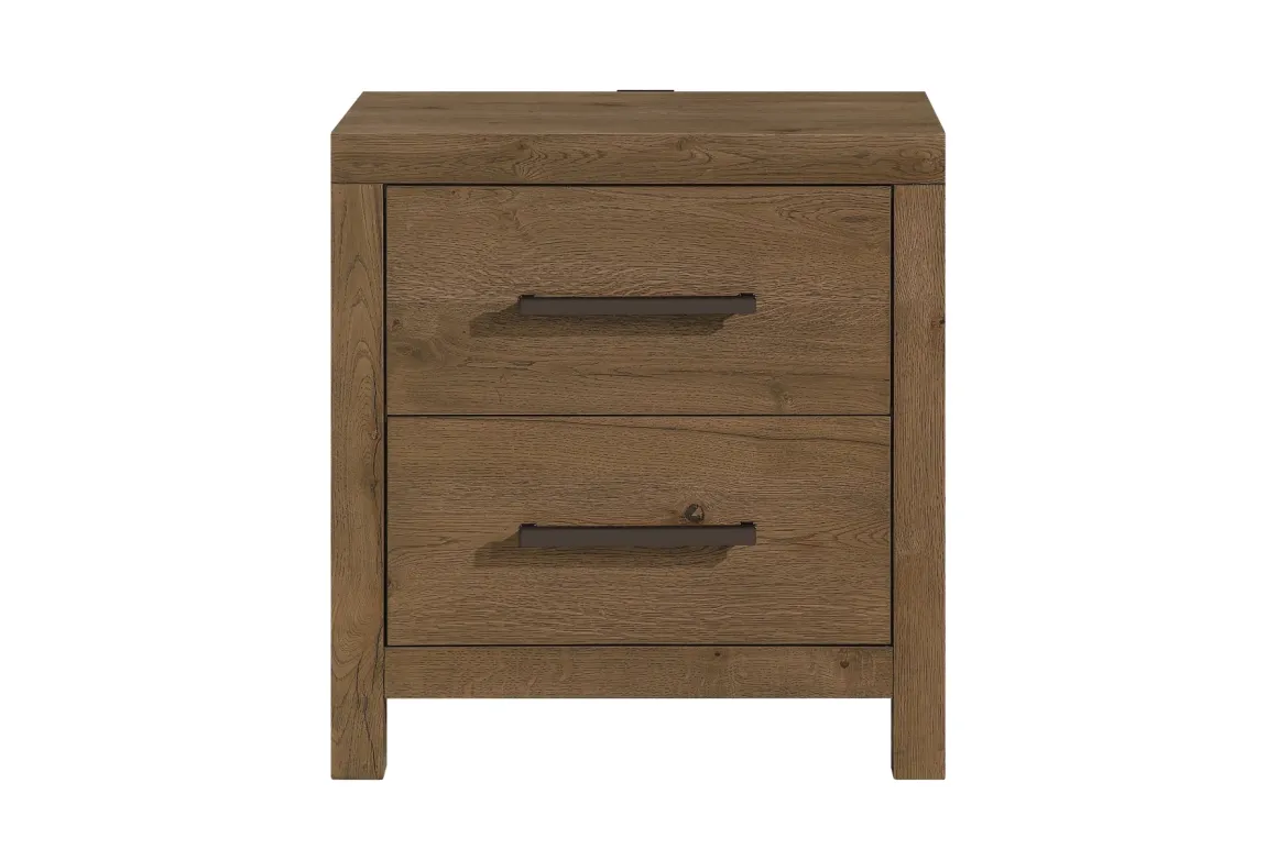 Oaklyn Panel Bed, Dresser, Mirror & Nightstand In Brown, Queen