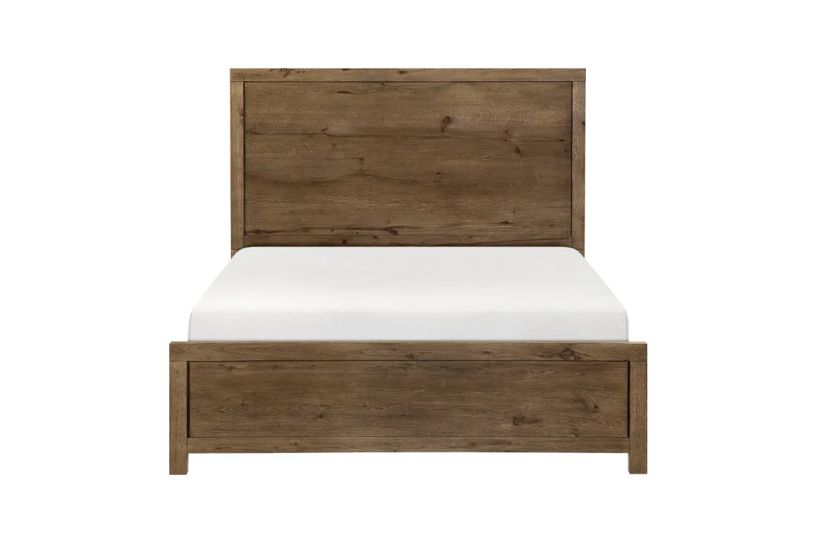 Oaklyn Panel Bed, Dresser, Mirror & Nightstand In Brown, Queen