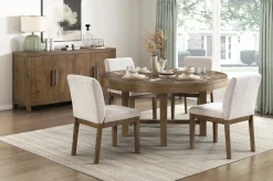 Oaklyn Round Dining Table & 4 Chairs In Brown