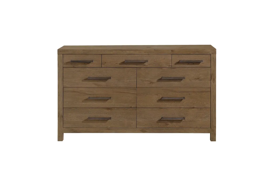 Oaklyn Upholstered Panel Bed, Dresser, Mirror & Nightstand In Brown, Queen