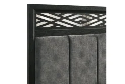 Obsidian Panel Bed In Black, Queen