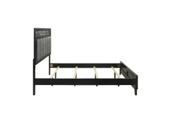 Obsidian Panel Bed In Black, Queen