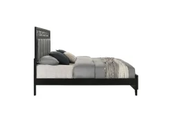 Obsidian Panel Bed In Black, Queen