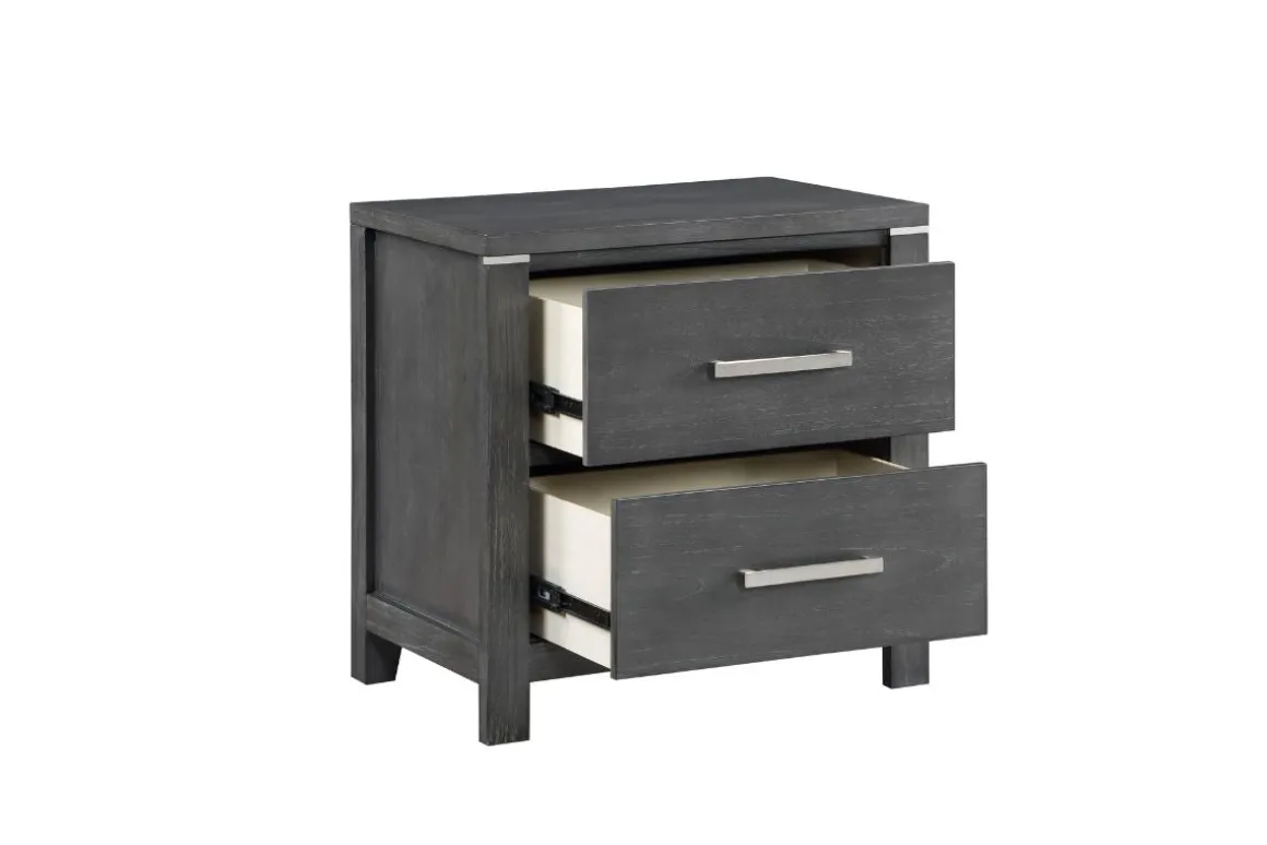 Odessa Nightstand In Charcoal Gray