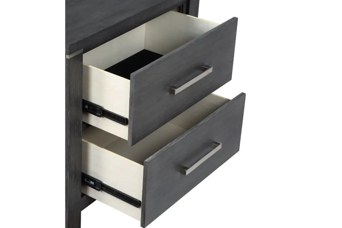 Odessa Nightstand In Charcoal Gray