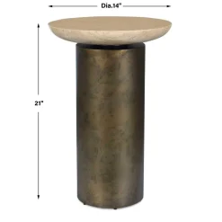 Olso Outdoor Round Accent Table In Brass
