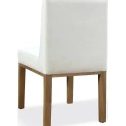 One Side Chair In Bisque, Woven Leather, Set Of 2