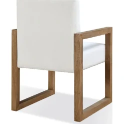 One Upholstered Arm Chair In Bisque, Set Of 2