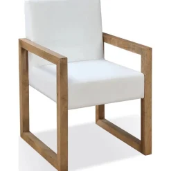 One Upholstered Arm Chair In Bisque, Set Of 2