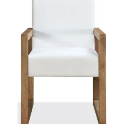 One Upholstered Arm Chair In Bisque, Set Of 2