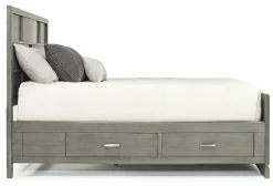 Ontario Panel Bed W/ Storage In Gray, Eastern King