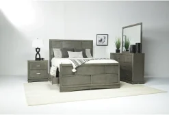 Ontario Panel Bed W/ Storage In Gray, Eastern King