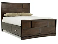 Ontario Panel Bed W/ Storage In Gray, Eastern King