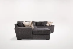 Oracle Tux Loveseat Chaise Sectional In Envy Ebony, Left Facing, Down