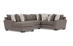 Oracle Tux Loveseat Chaise Sectional In Envy Ebony, Left Facing, Down