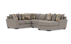 Oracle Tux Loveseat Chaise Sectional In Envy Ebony, Left Facing, Down