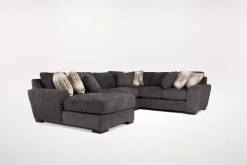 Oracle Tux Loveseat Chaise Sectional In Envy Ebony, Left Facing, Down