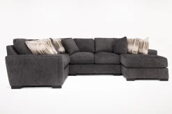 Oracle Tux Loveseat Chaise Sectional In Envy Ebony, Left Facing, Down