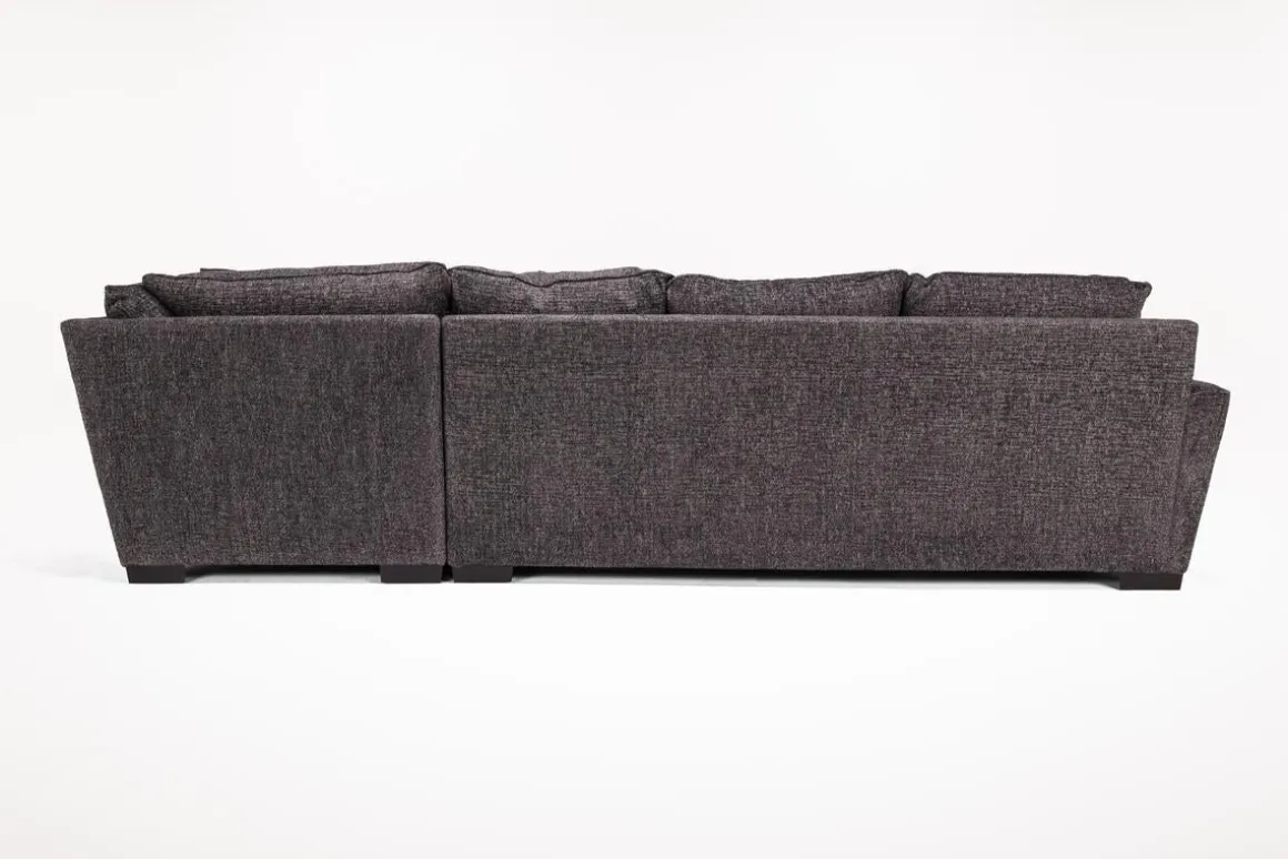 Oracle Tux Sofa Sectional In Envy Ebony, Left Facing, Down