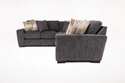 Oracle Tux Sofa Sectional In Envy Ebony, Left Facing, Down