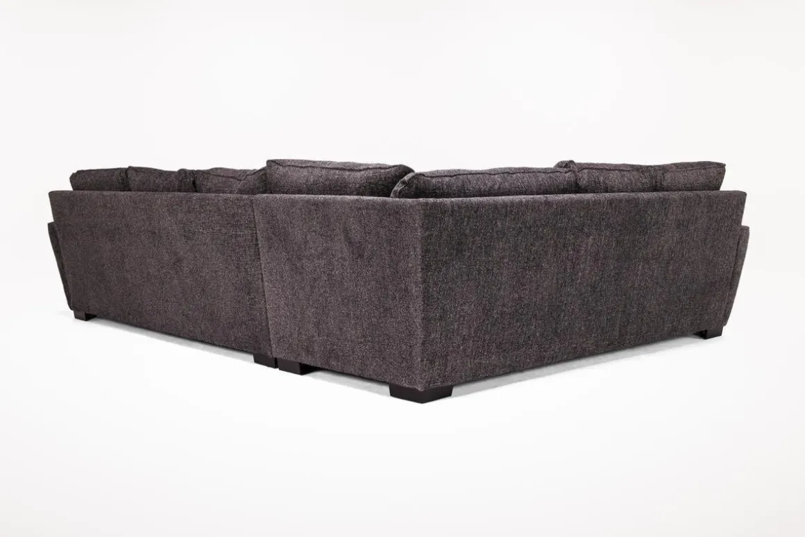 Oracle Tux Sofa Sectional In Envy Ebony, Left Facing, Down