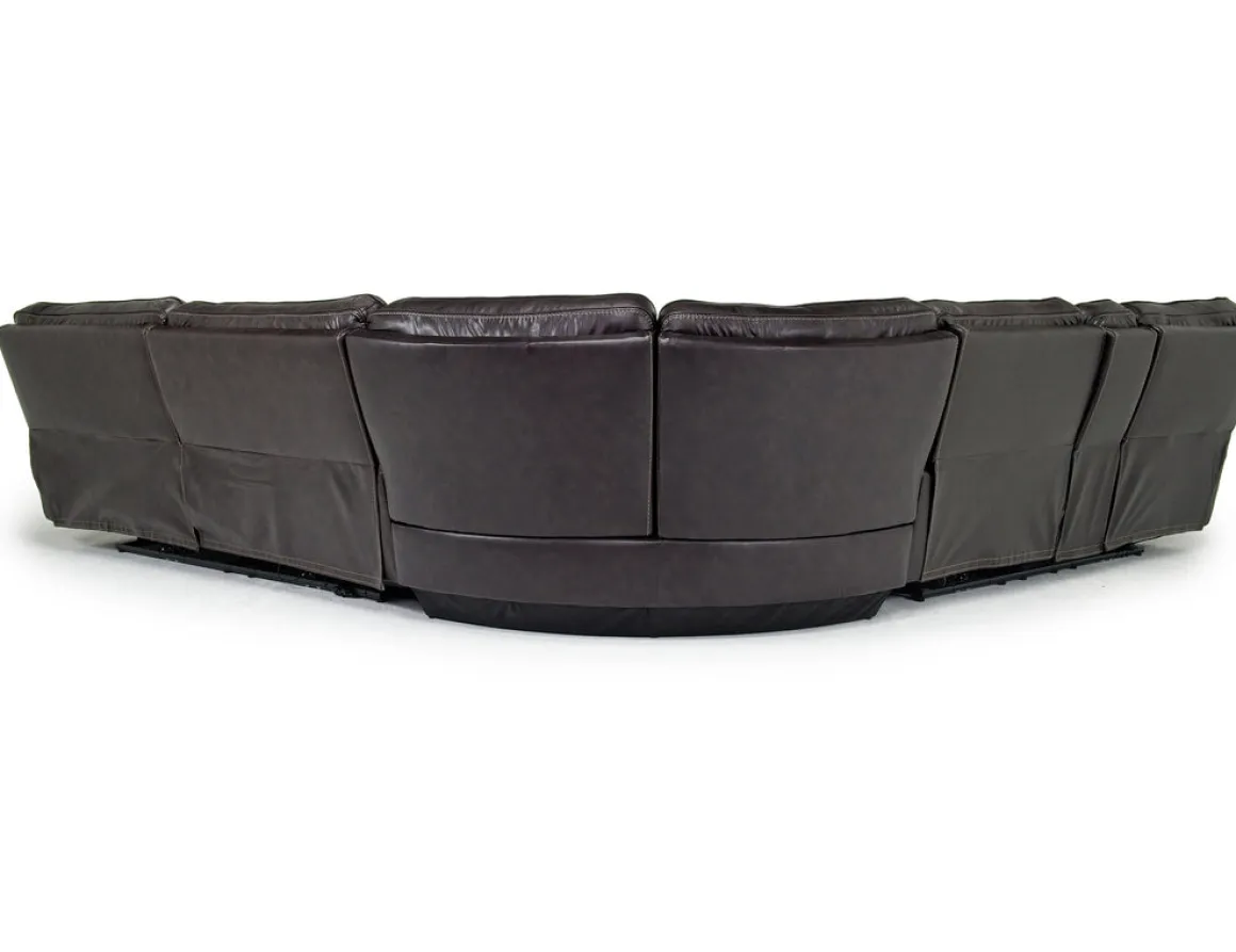 Oslo 3 Piece 3 Power Sectional In Dark Brown Leather