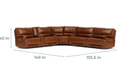 Oslo 3 Piece 3 Power Sectional In Dark Brown Leather