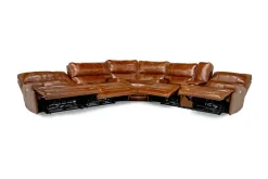Oslo 3 Piece 3 Power Sectional In Dark Brown Leather