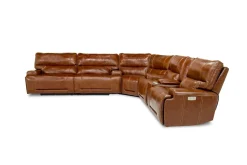 Oslo 3 Piece 3 Power Sectional In Dark Brown Leather