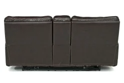 Oslo 3 Power Console Loveseat In Dark Brown Leather