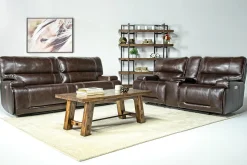 Oslo 3 Power Sofa In Brown Leather