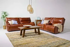 Oslo 3 Power Sofa In Brown Leather