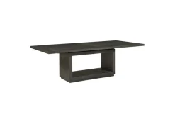 Oxford Dining Table & 4 Chairs & Bench In Basalt Gray
