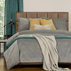 Padma Duvet Set In Harbor Gray, 5 Piece, Queen