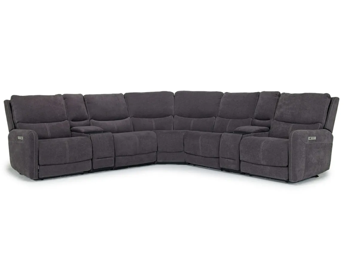 Palencia 7 Piece 3 Power Sectional In Trento Charcoal