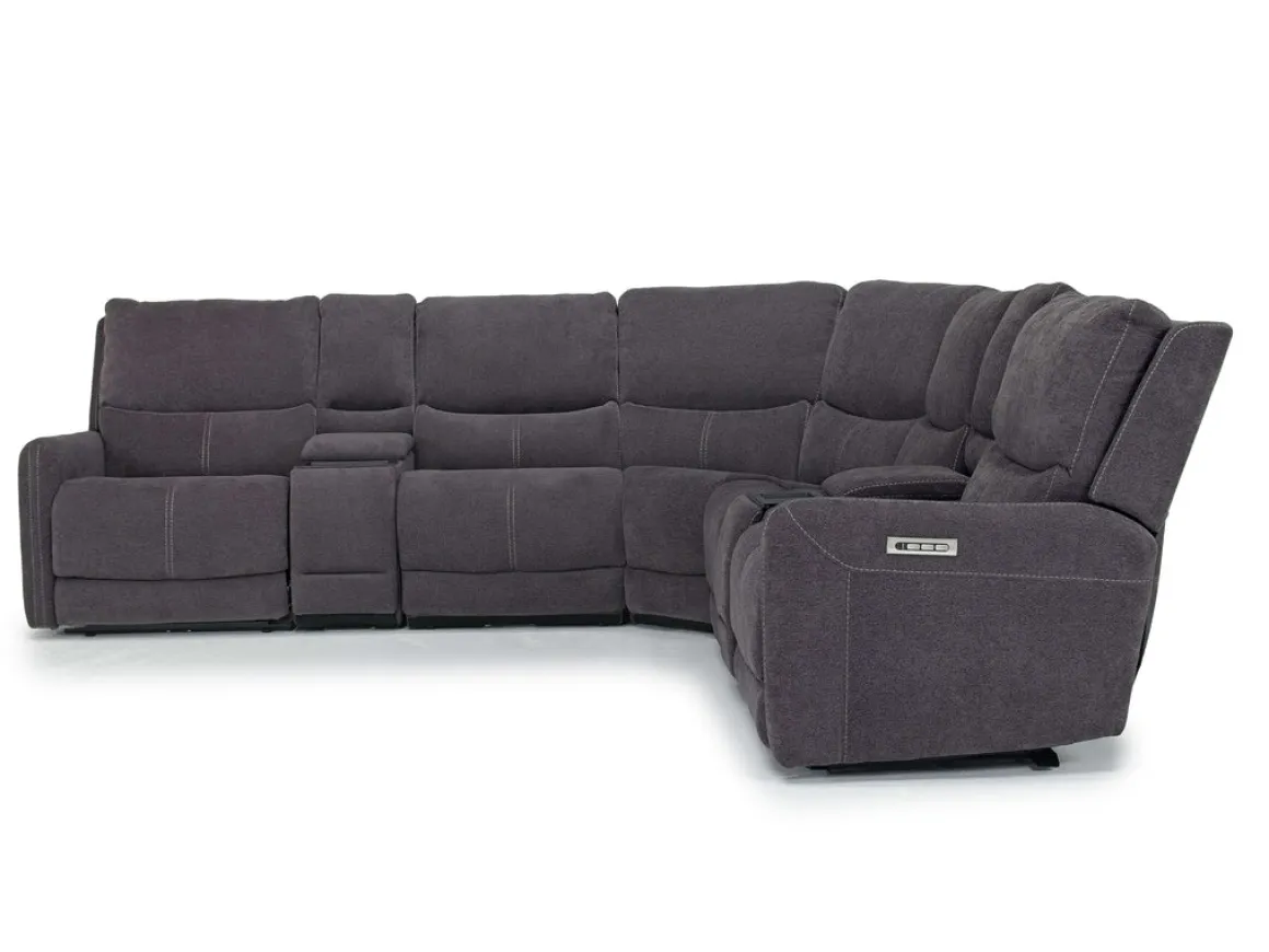 Palencia 7 Piece 3 Power Sectional In Trento Charcoal