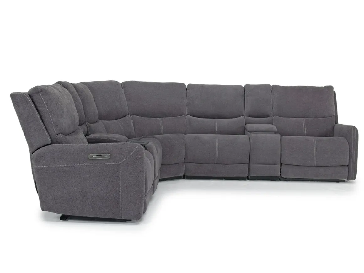 Palencia 7 Piece 3 Power Sectional In Trento Charcoal