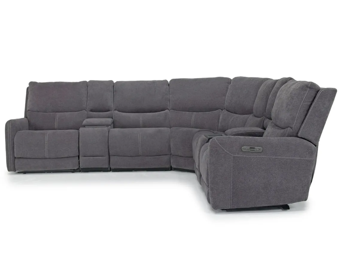 Palencia 7 Piece 3 Power Sectional In Trento Charcoal