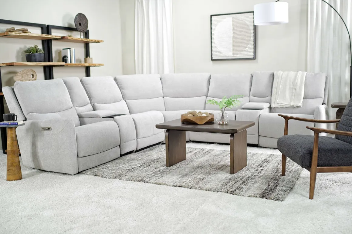 Palencia 7 Piece 3 Power Sectional In Trento Charcoal