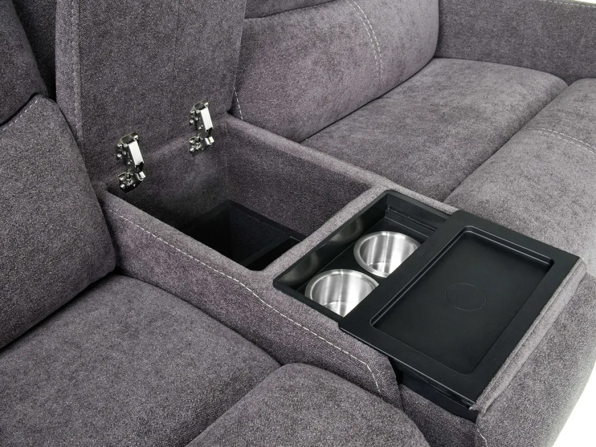 Palencia 7 Piece 3 Power Sectional In Trento Charcoal