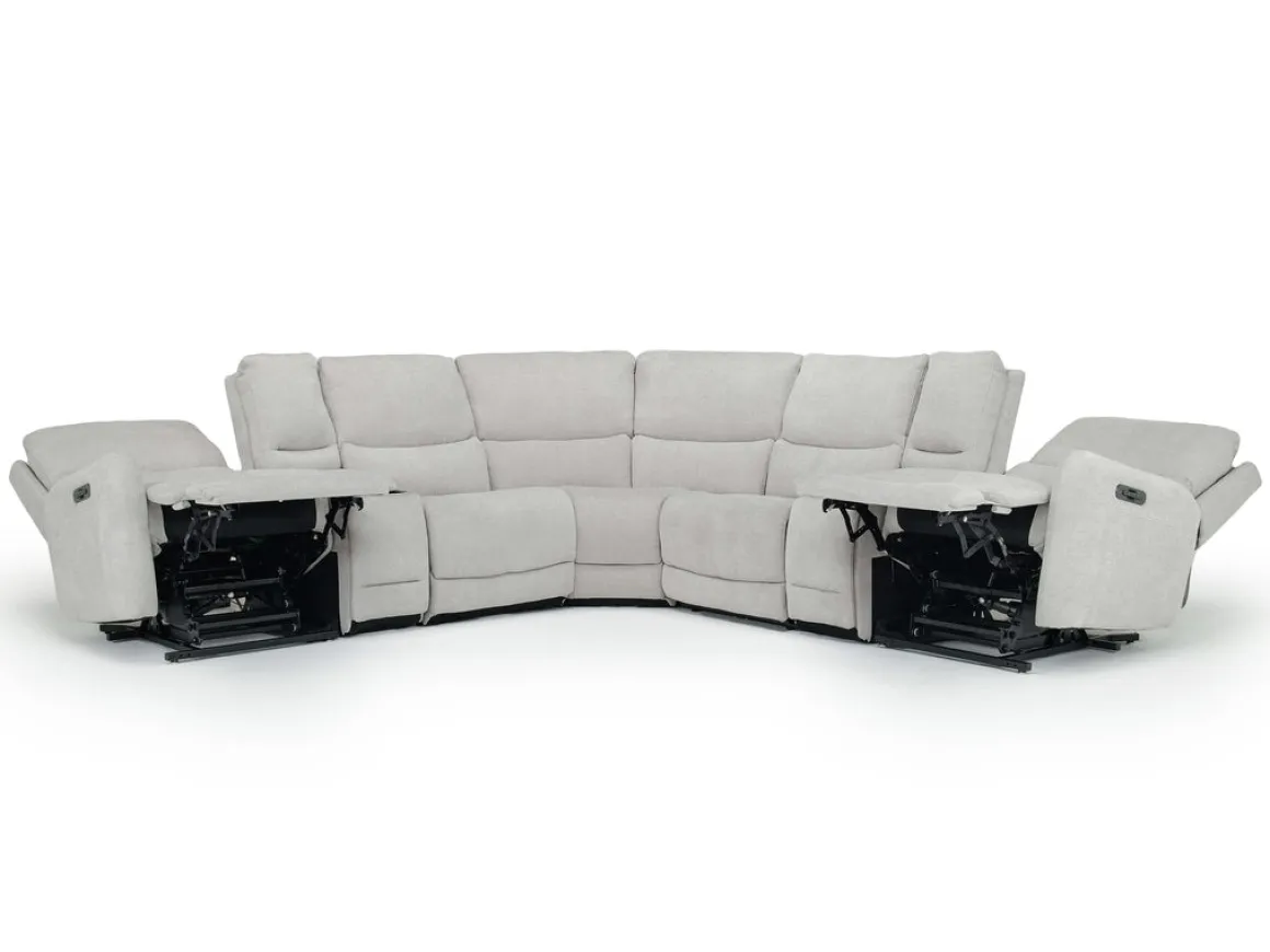 Palencia 7 Piece 3 Power Sectional In Trento Charcoal