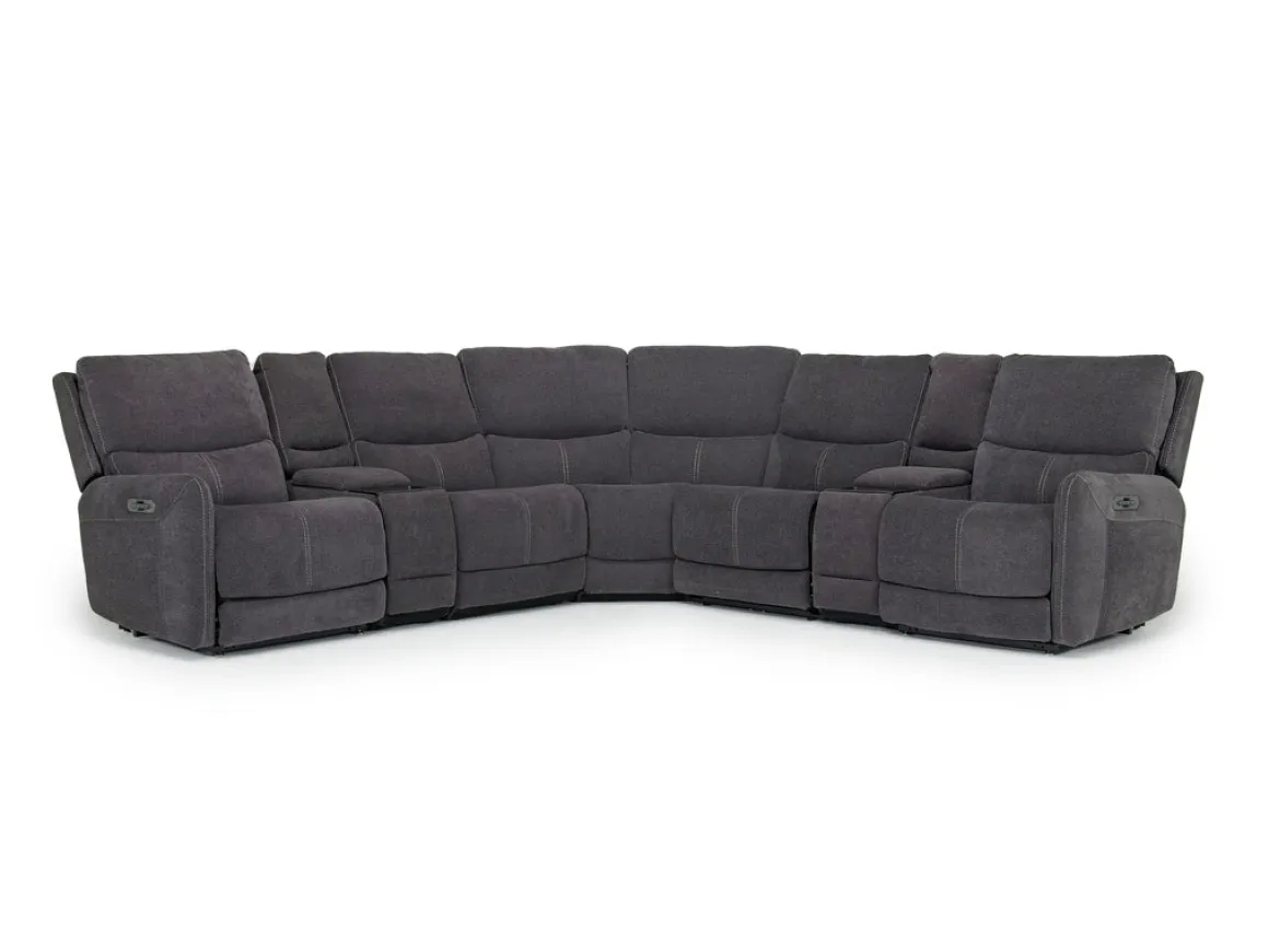 Palencia 7 Piece 3 Power Sectional In Trento Charcoal