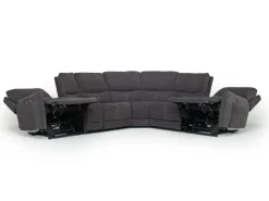 Palencia 6 Piece 3 Power Sectional W/ 3 Power Armless Recliner In Trento Dove