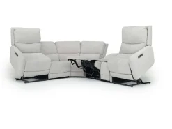 Palencia 6 Piece 3 Power Sectional W/ 3 Power Armless Recliner In Trento Dove