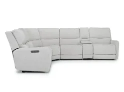 Palencia 6 Piece 3 Power Sectional W/ 3 Power Armless Recliner In Trento Dove