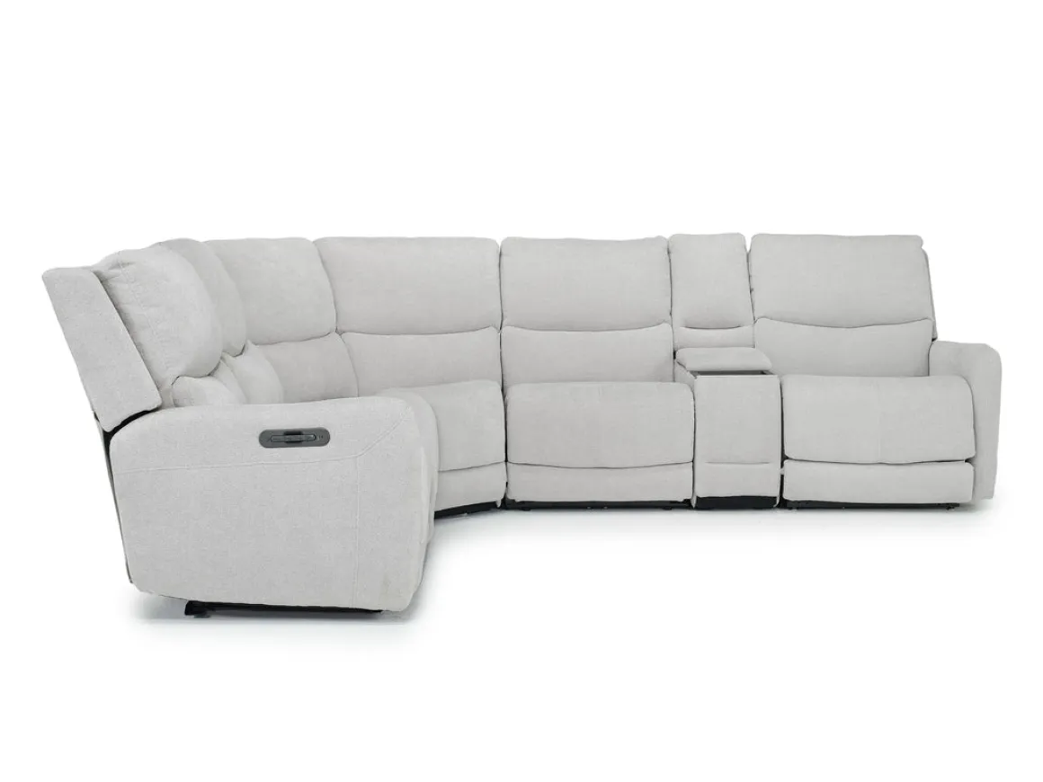 Palencia 6 Piece 3 Power Sectional W/ 3 Power Armless Recliner In Trento Dove