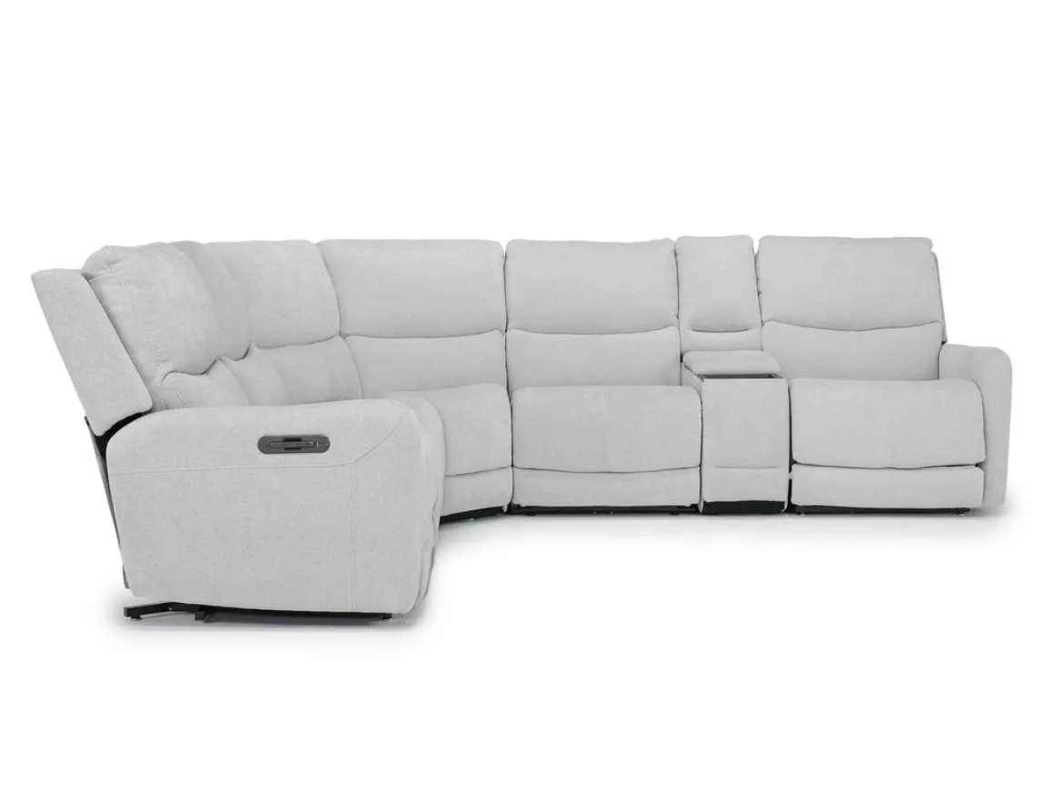 Palencia 6 Piece 3 Power Sectional W/ 3 Power Armless Recliner In Trento Dove