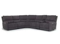 Palencia 6 Piece 3 Power Sectional W/ 3 Power Armless Recliner In Trento Dove