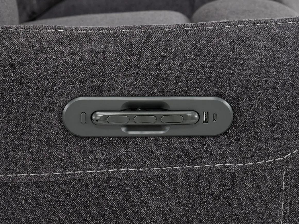 Palencia 6 Piece 3 Power Sectional W/ 3 Power Armless Recliner In Trento Dove