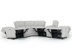 Palencia 6 Piece 3 Power Sectional W/ 3 Power Armless Recliner In Trento Dove